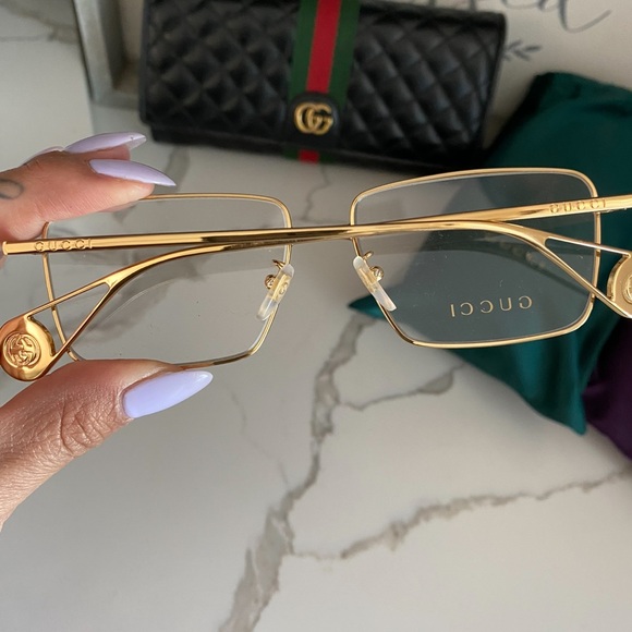 Gucci Women's Gold Frame Glasses - Picture 3 of 4